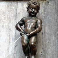 Photo of fountain of young boy urinating