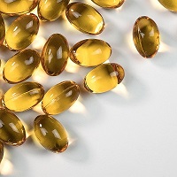 Fish oil gel capsules, which are a good source of vitamin d