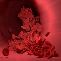 CGI image of healthy looking red blood cells flowing through a vein