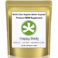 Packet of MSM powder from Happy Body brand