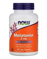 Container of 'NOW" brand Melatonin capsules