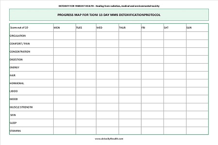 Example of a progress map with days of the week across the top and various aspects of wellbeing such as mood and energy down the left hand side, so you can rate your daily progress